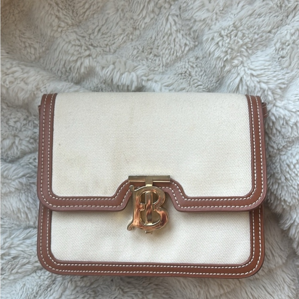 Elegant Cream and Brown Designer Bag